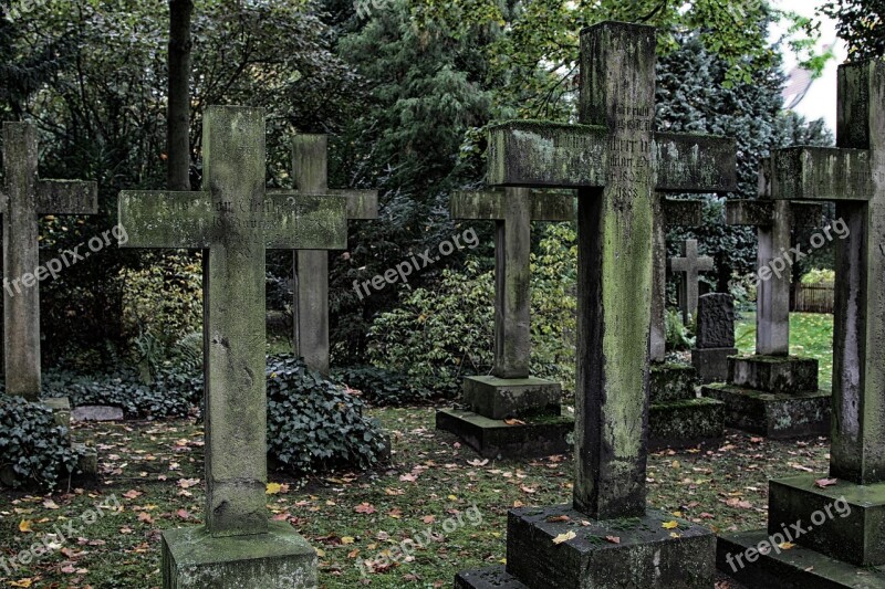 Cemetery Graves Cross Mourning Free Photos