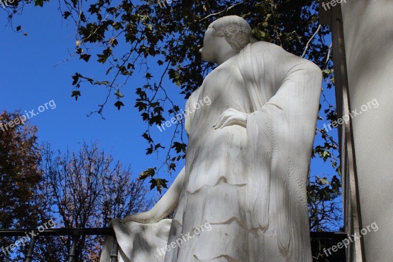 Woman Thinking Sculpture Monument Marble Statue