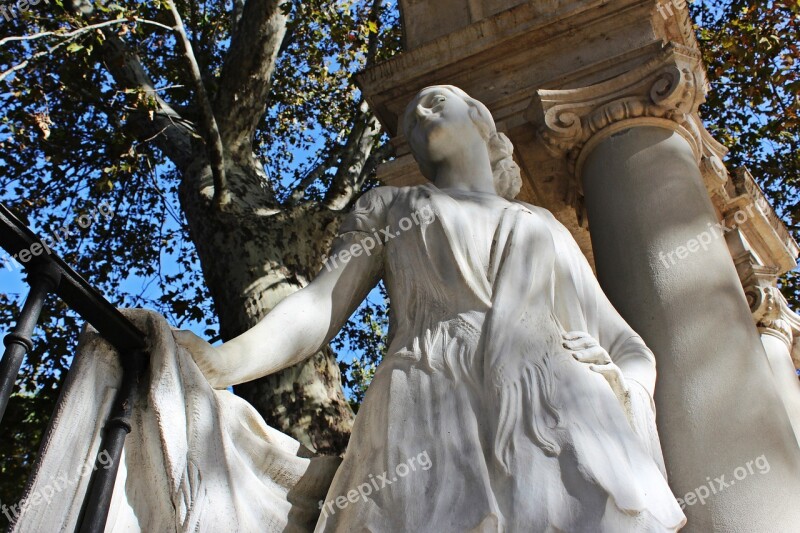 Woman Thinking Sculpture Monument Marble Statue