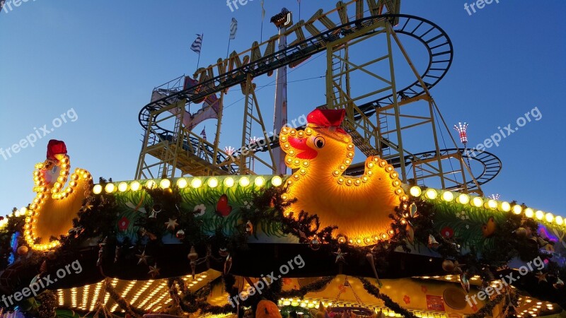 Funfair Roller Coaster Carousel Duck Light