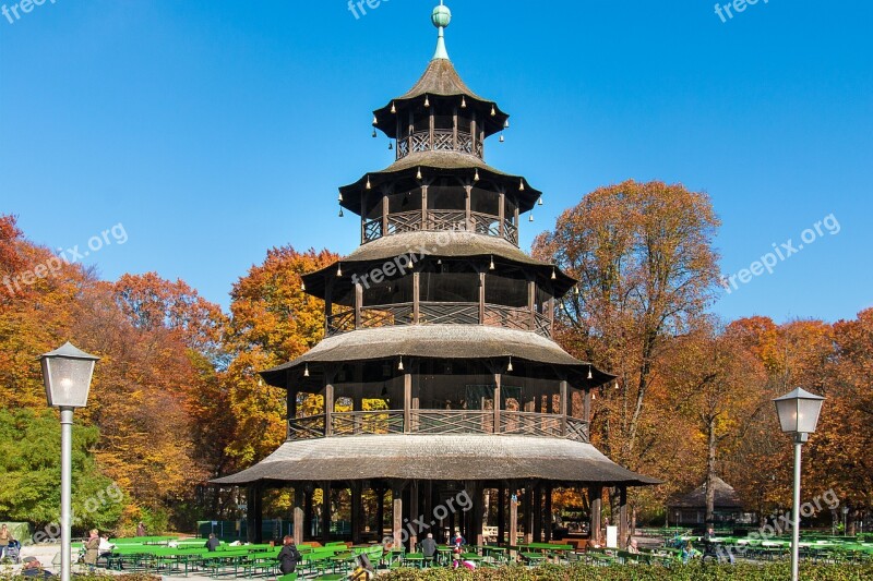 Munich English Garden Chinese Tower Building Architecture