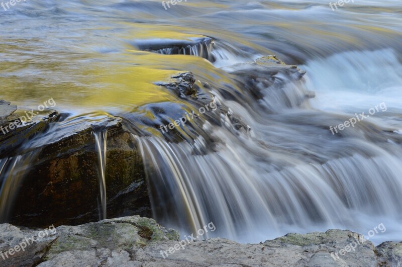 Upper Mcdonald Creek Flowing Water Stream Landscape