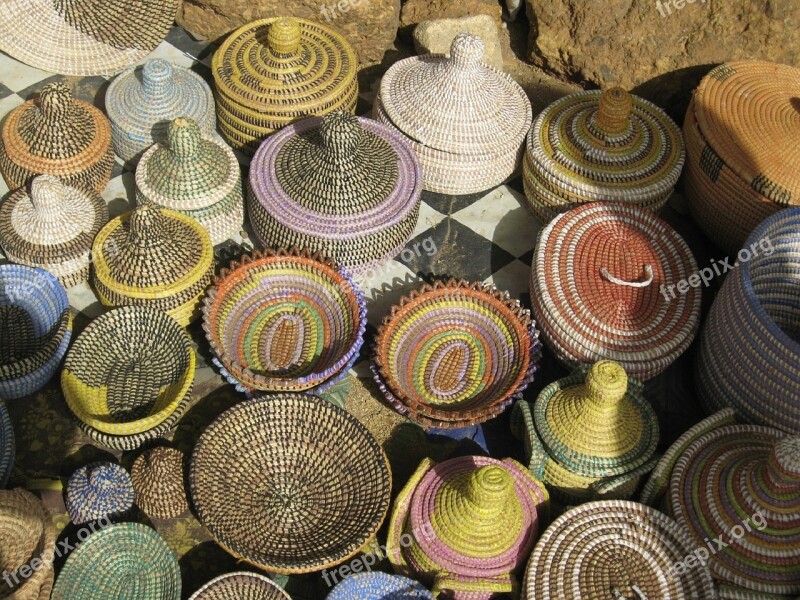 Baskets Market Stall Colorful Retail