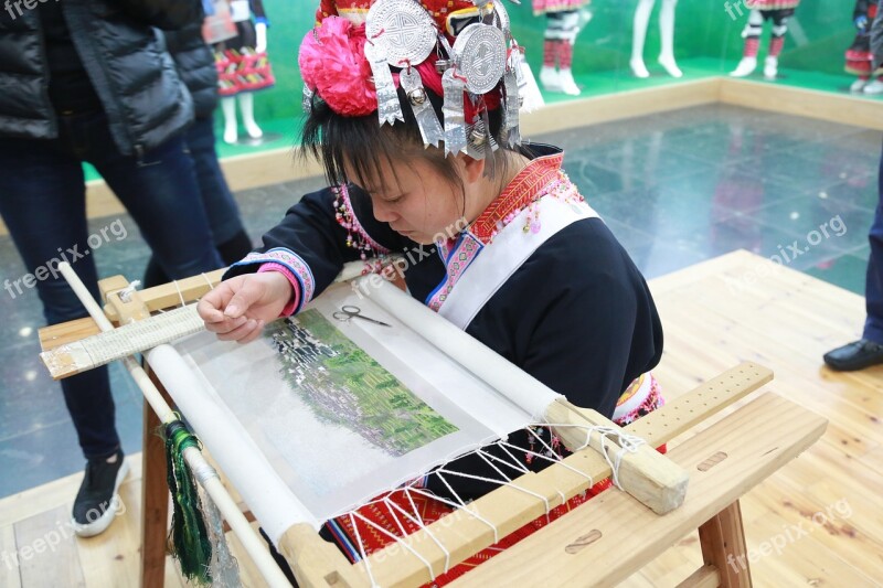 Yao Village Character Embroidery Woman Free Photos