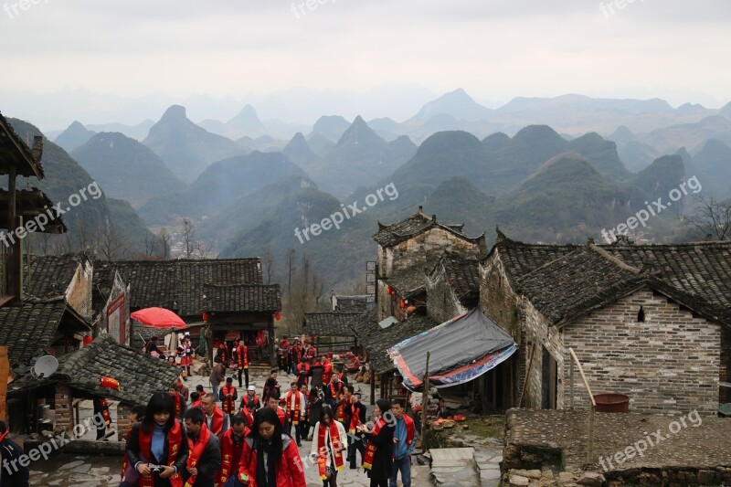 Yao Village Mountain The Scenery China Free Photos