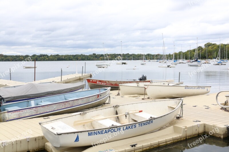 Boats Lake Minneapolis Water Free Photos