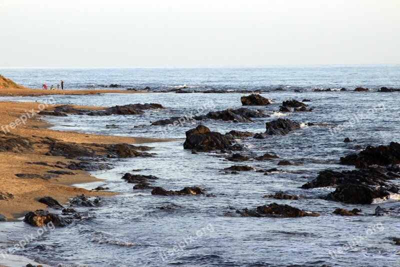 Mijas Rocks Crag Sea Secluded Beach