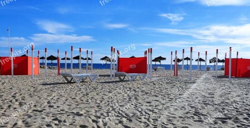 Beach Quiet Low Season Wind Screen Algarve