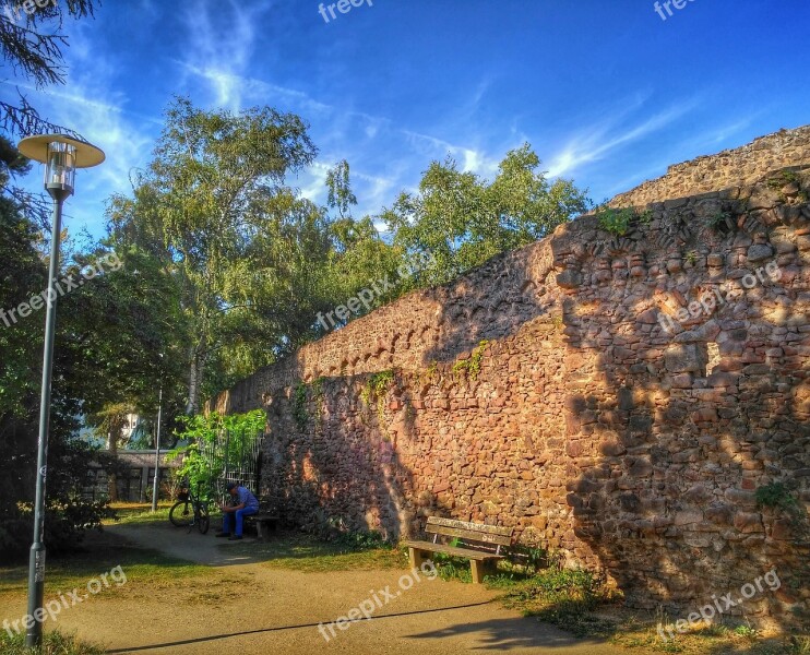 Darmstadt Hesse Germany Old Citywall City Wall