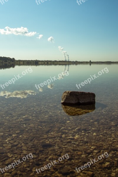 Lake Stone Clouds Chimney Smoke