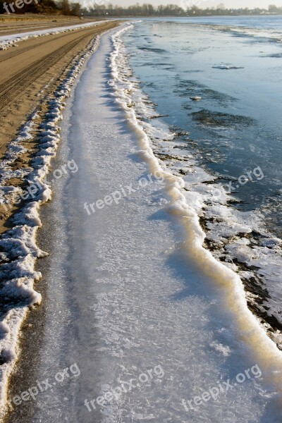 River Ob Autumn Water Ice Nature