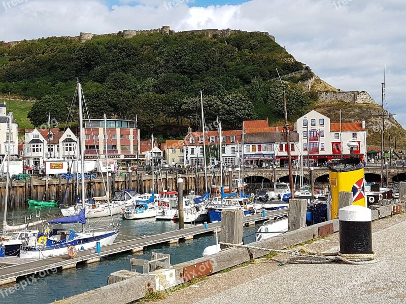 Yorkshire Scarborough Harbour Boats Free Photos