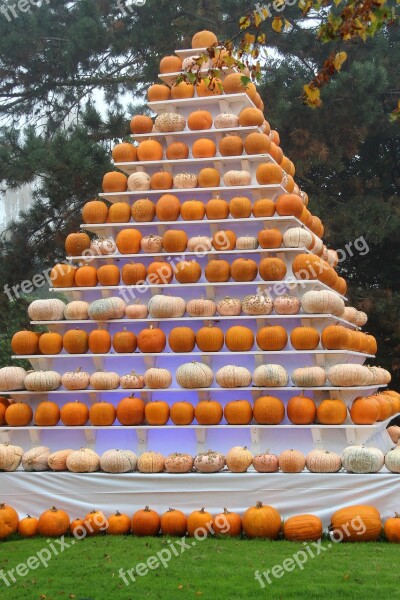 Autumn Pyramid Pumpkin Halloween Deco