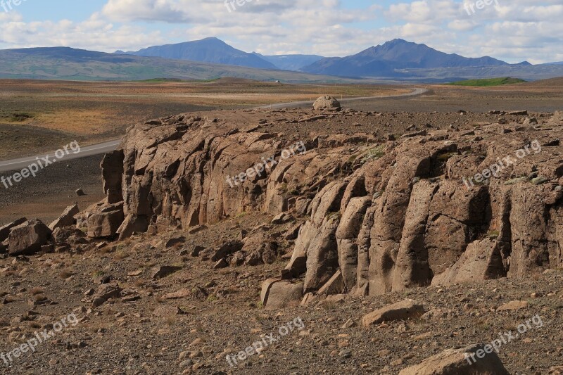 Rocks Iceland Geology Cliff Volcanic