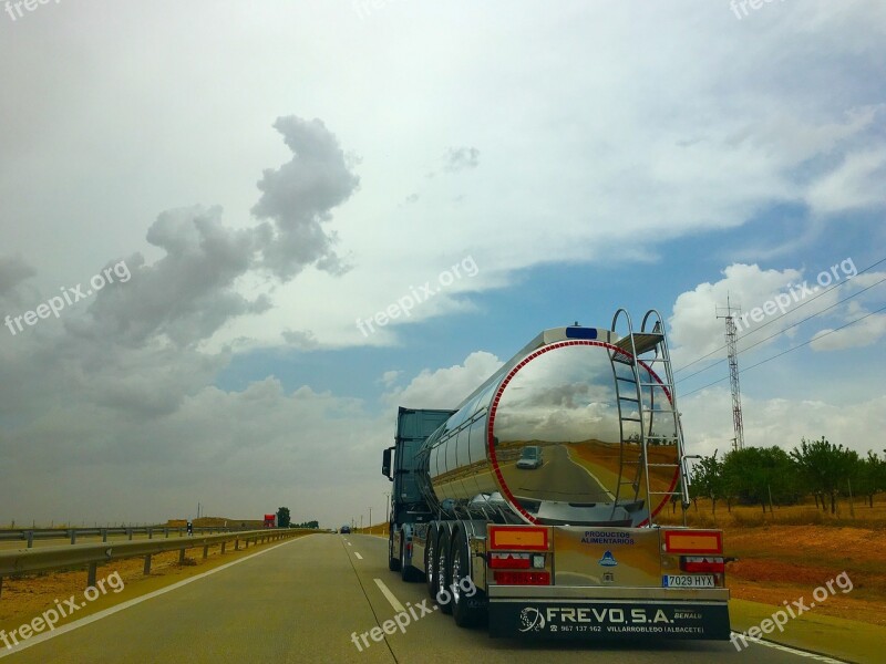 Truck Road Highlights Clouds Cuba