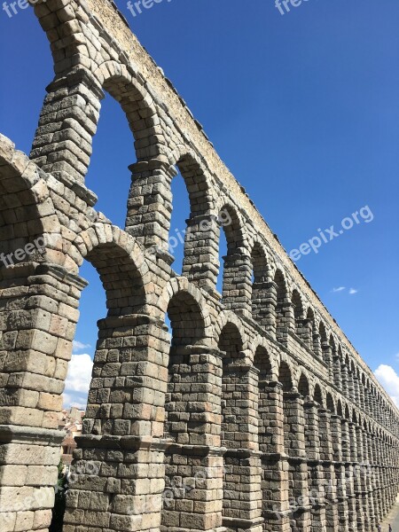 Monument Aqueduct Segovia Roman Channel