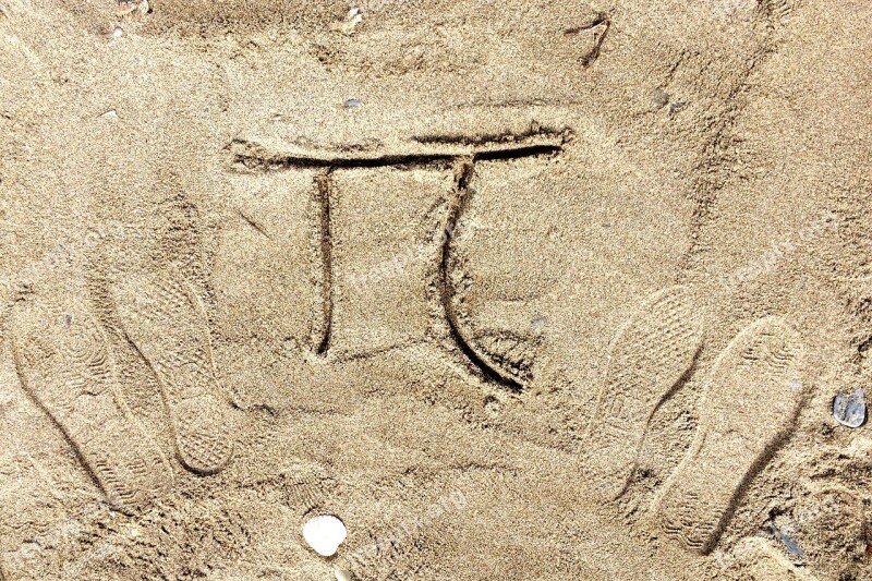 Number Pi Symbol Sand Drawing