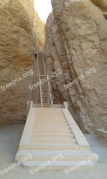 Stairs Aegytisch Burial Chambers Rock Nature