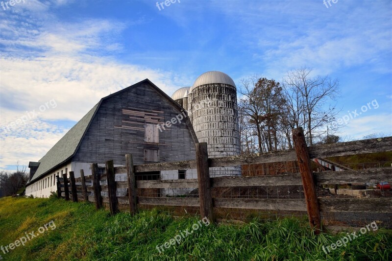 Barn Farm Silo Rural Farming