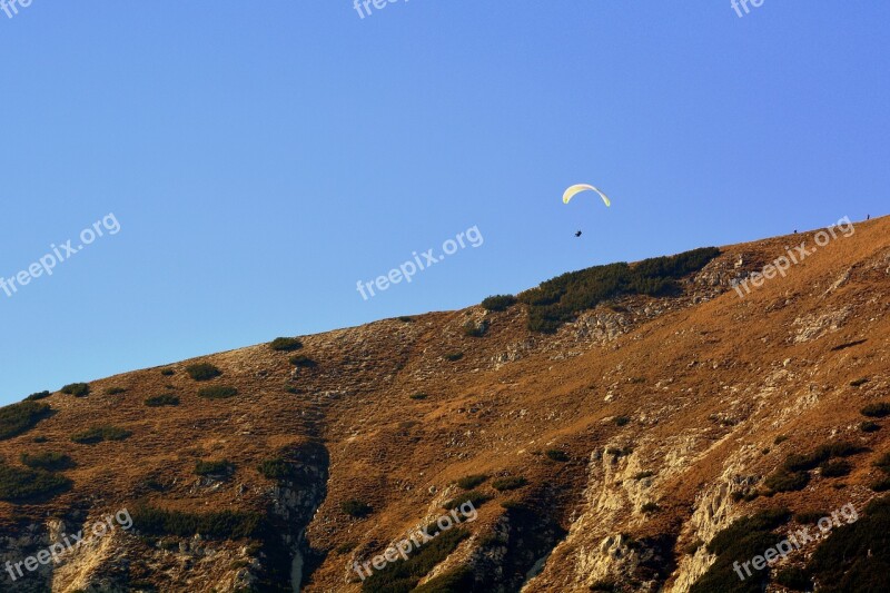 Paragliding Mountain Fly Parachute Extreme Sport