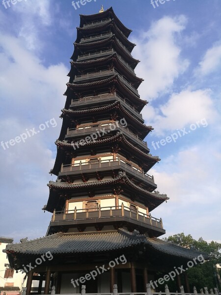 Sunny Days Tower Ancient Architecture Shanghai Free Photos