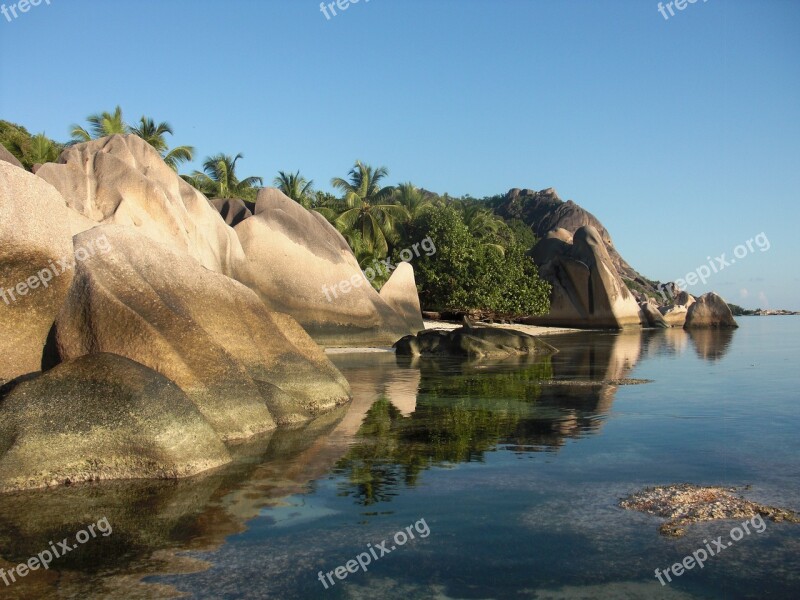 Seychelles Beautiful Beach Indian Ocean Tropical Vacations