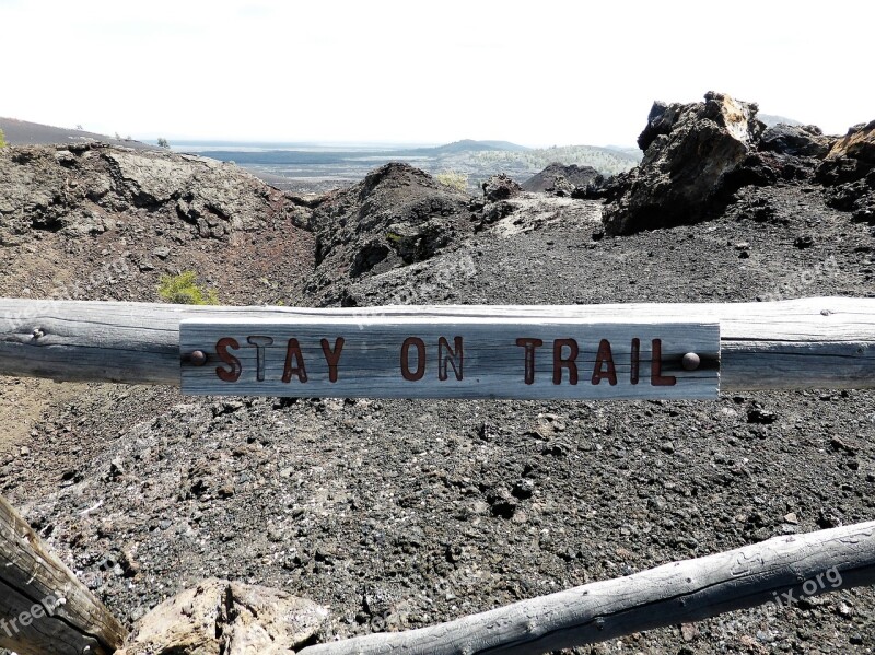 Nature Warning Walking Path Usa Lava