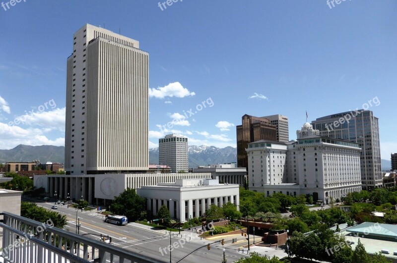 View Skyscrapers Buildings Salt Lake City Usa