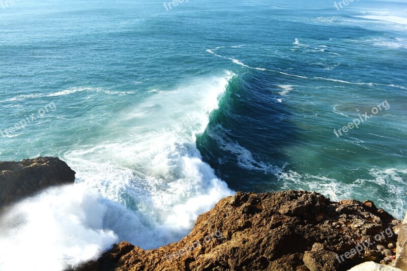 Nazareth Portugal Mar Beach Waves