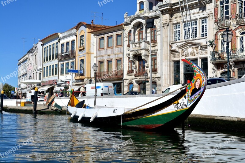 Aveiro Portugal Portuguese Venice Boats Rio