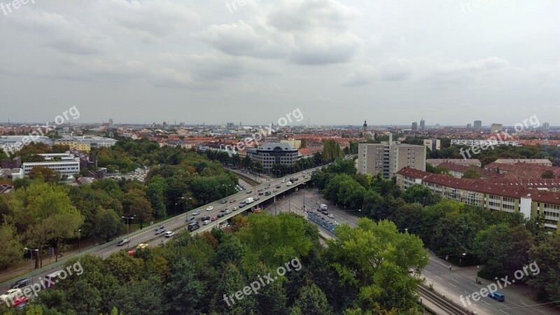 Munich Skyline Clouds City Road