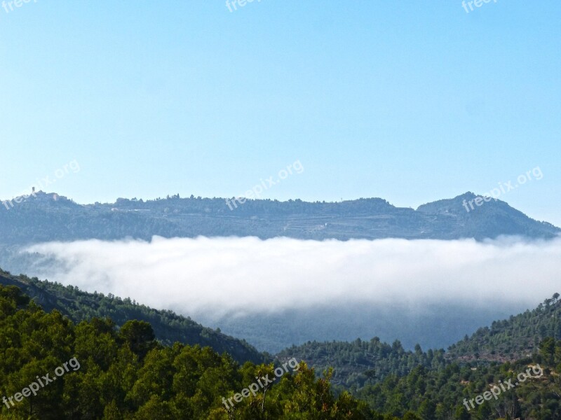 Sea Fog Fog Clouds Priorat The Figuera