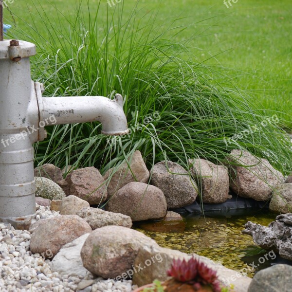 Grass Fountain Water Fountain Water Nature