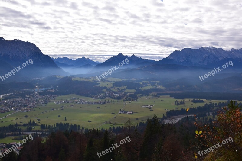 Panorama Autumn Landscape Nature Clouds