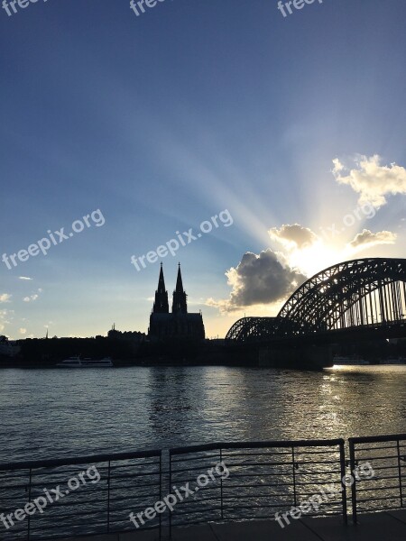 Cologne Dom Bridge Rhine Cologne Cathedral