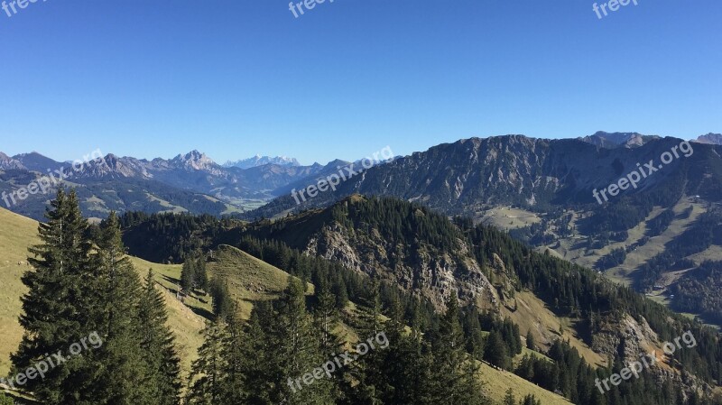 Alpine Mountains Allgäu Away Greened