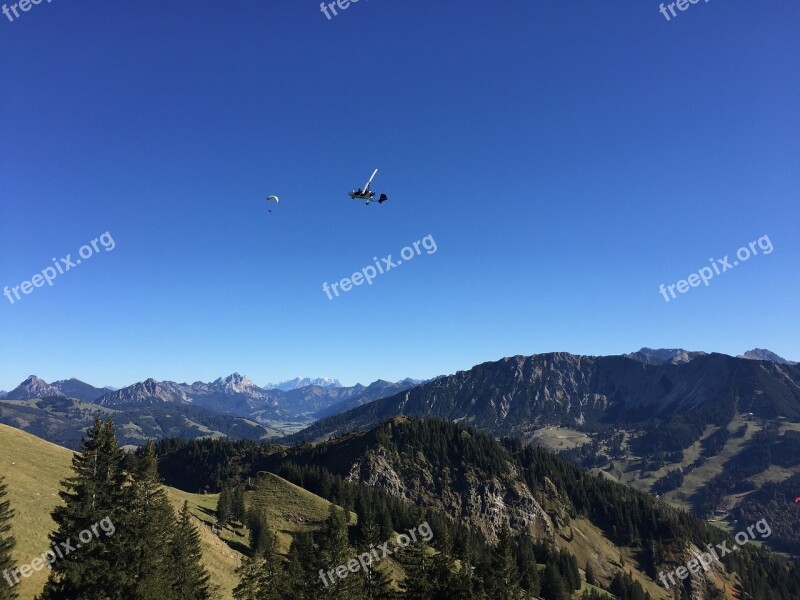 Aircraft Alpine Mountains Allgäu Away