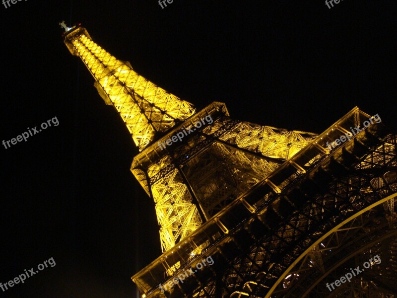 Paris Eiffel Tower Tower Lighting Architecture