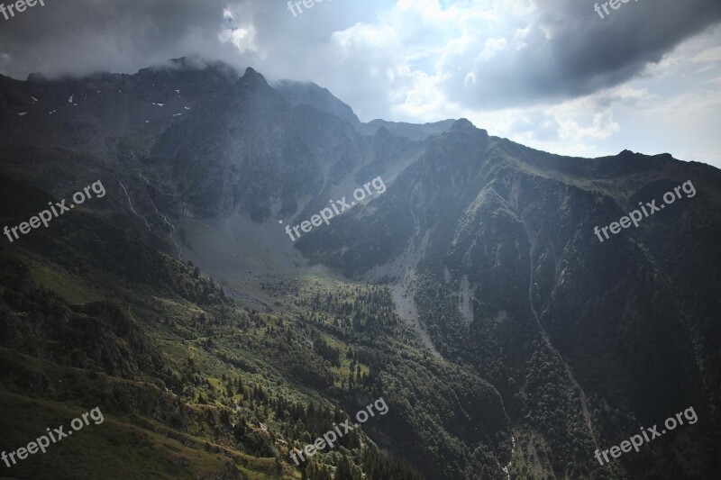 Mountains Sunbeam France Alpine Mountain Range