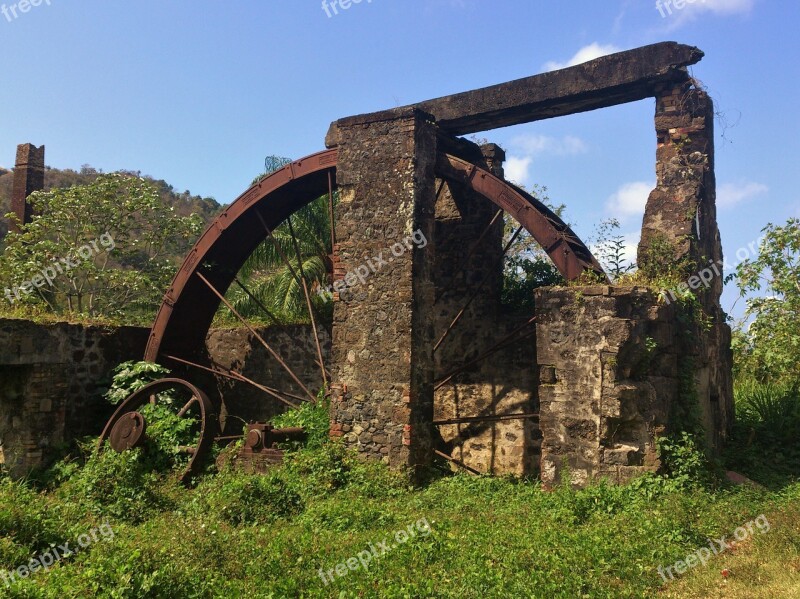 Grenada Caribbean Waterwheel Ruin Island