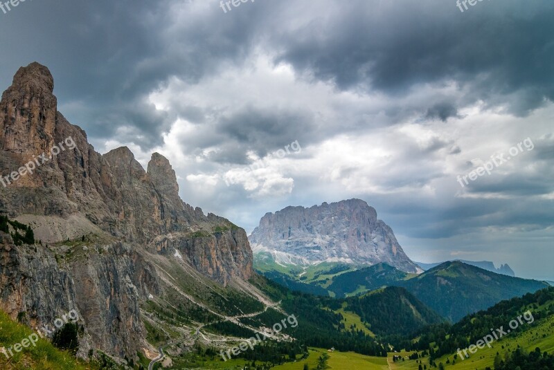 Dolomites Landscape Mountains Nature Italy