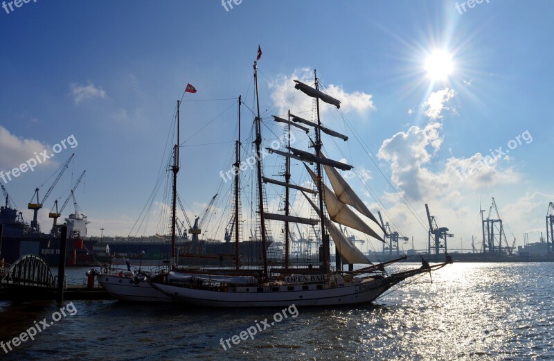 Ship Sailing Vessel Port Hamburg Elbe