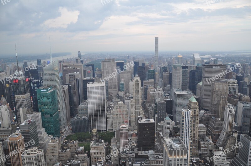 New York City Horizon Rainy Vista