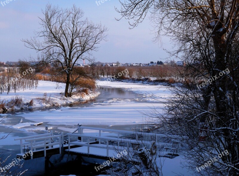 Lühe Old Country Winter Mood Nature