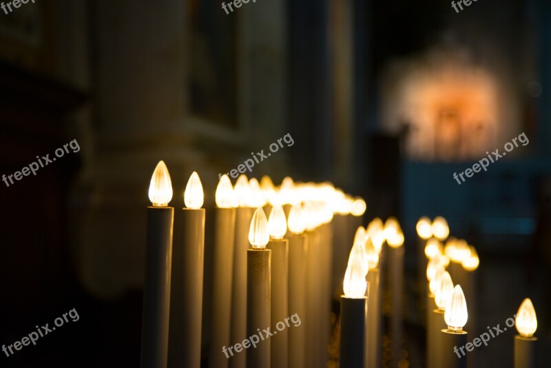 Candles Church Religion Religious Flame