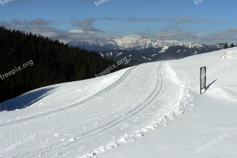 Snow Winter Footprint Panoramaloipe Country