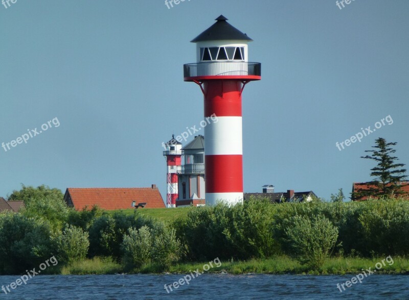 Lighthouse Beacon Elbe Navigation Seafaring