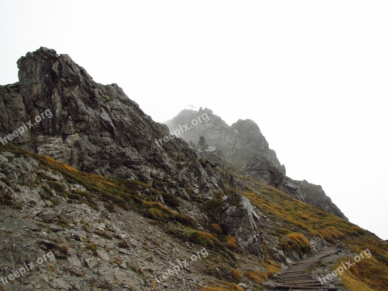 Kanzelwand Summit Cross Steinig Alpine Free Photos