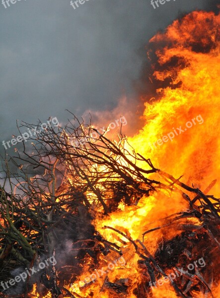 Fire Flame Bonfire Wood Burning