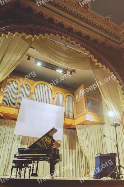 Concert Grand Piano Philharmonic Hall Music Scene